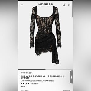 heiress beverly hills black long sleeve mini dress